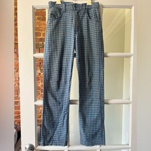 Beautiful, worn twice Reformation Straight Jeans in Valley Plaid